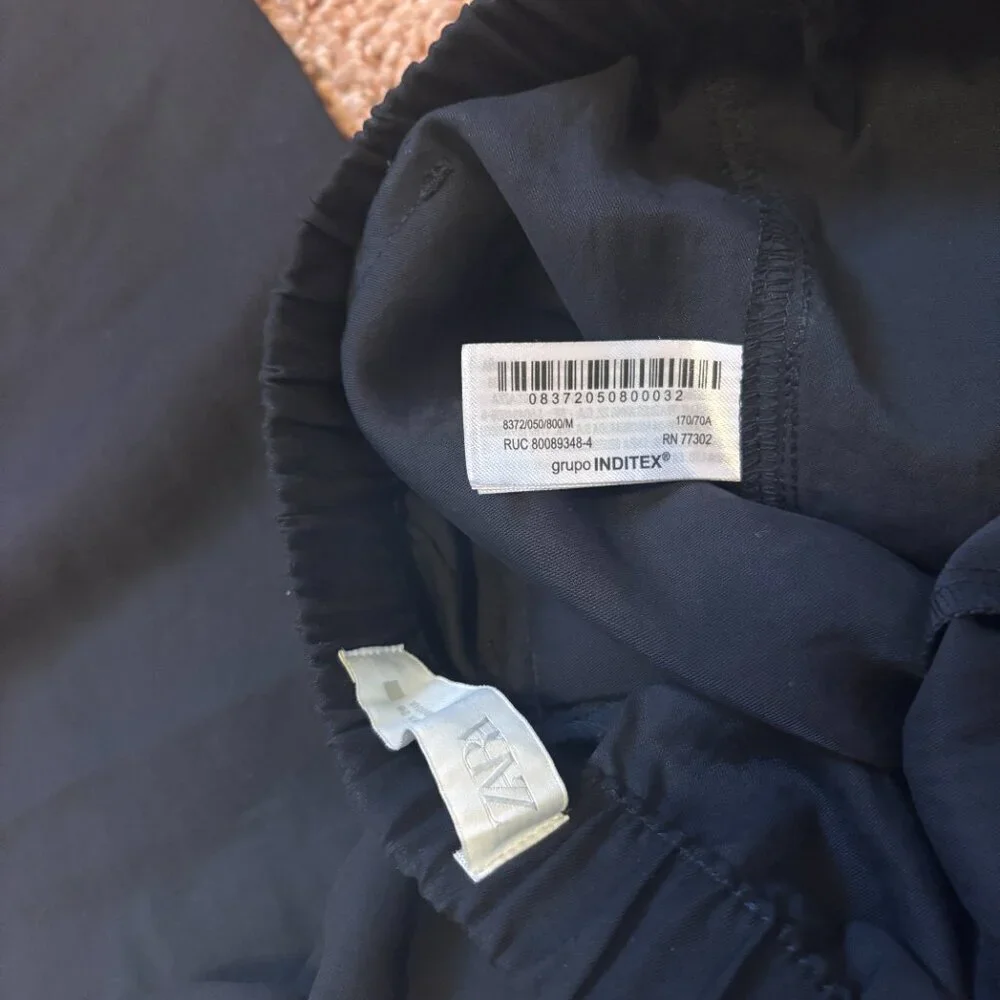 Zara Womens Soft Cropped Pants Black Size M Relaxed Cozy Loungewear Pockets - Picture 3 of 9